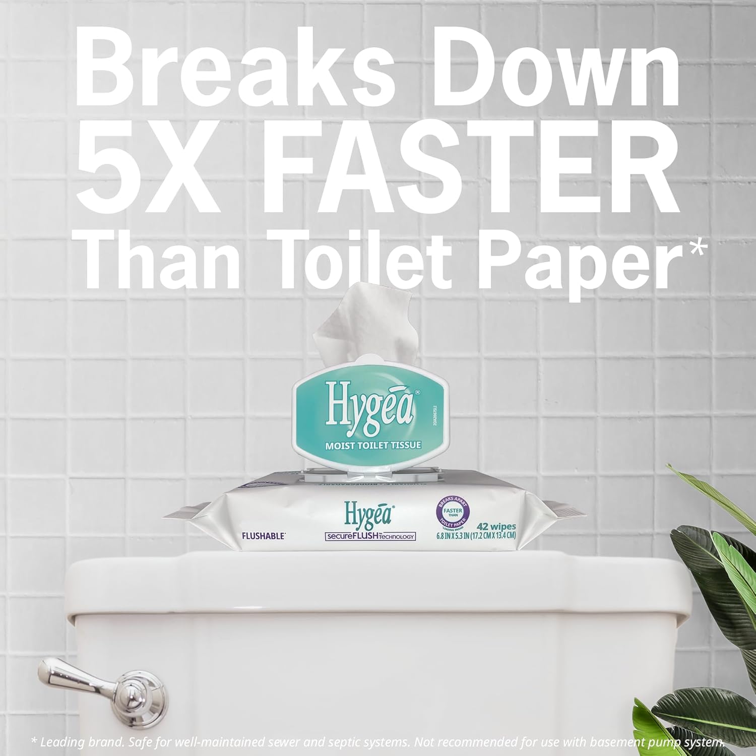 Flushable Personal Wipe Hygea® Soft Pack Scented 42 Count