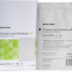Wound Contact Layer Dressing McKesson 4 X 7.2 Inch Sterile, Packaging Type- Box