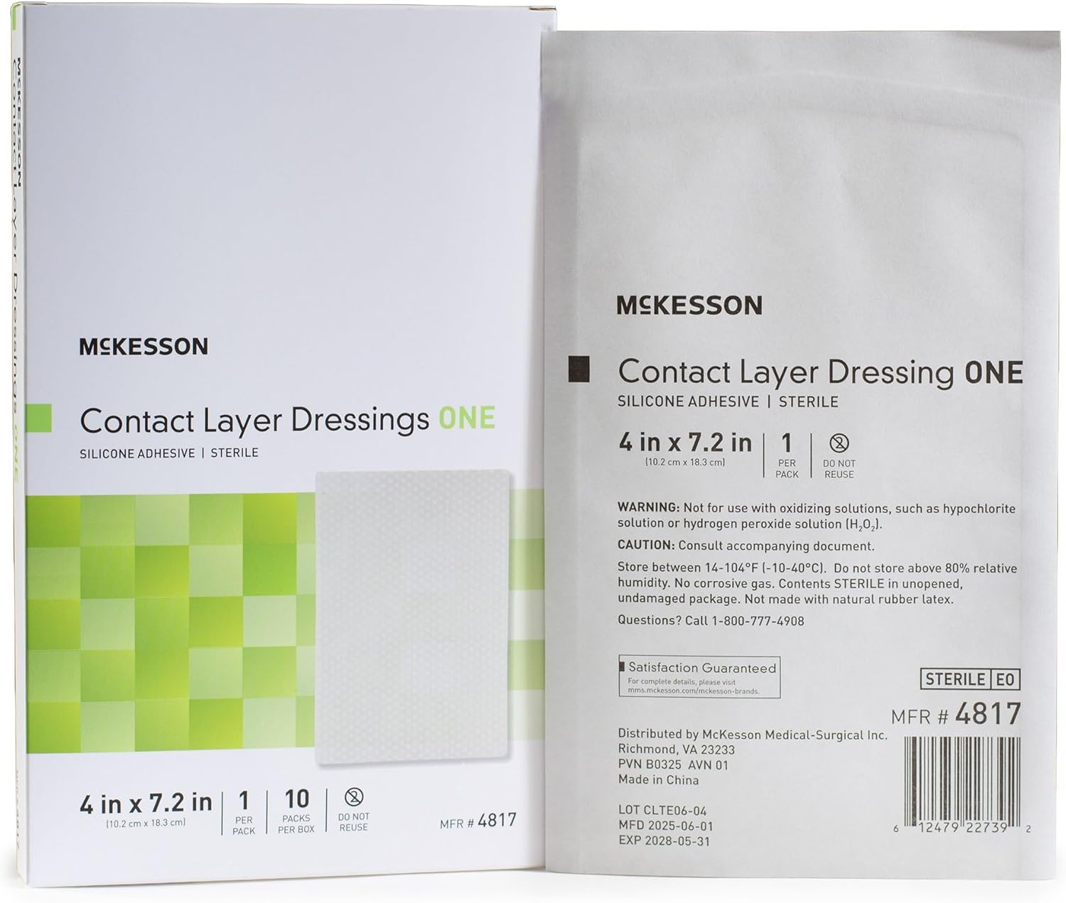 Wound Contact Layer Dressing McKesson 4 X 7.2 Inch Sterile, Packaging Type- Box