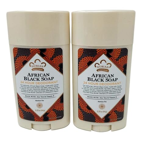 Nubian Heritage Deodorant - All Natural - 24 Hour - African Black Soap - 2.25 Oz - 1 Each