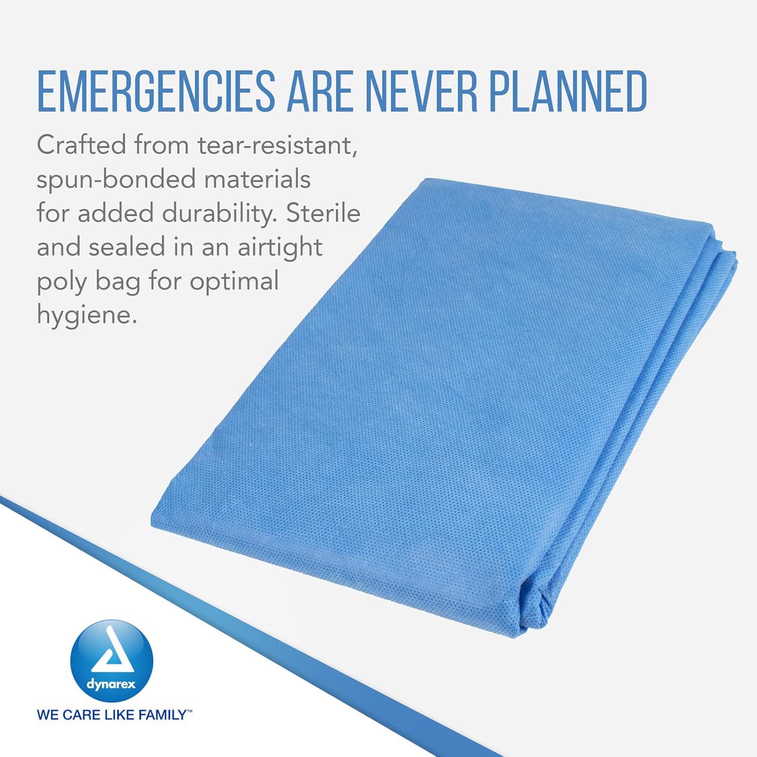 Dynarex 3520 Blue First Aid 60x90inch Burn Sheet - Sterile, Pack of 12 Sheet