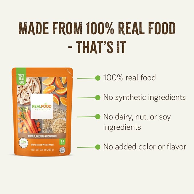 Tube Feeding Formula Real Food Blends Chicken / Carrots / Brown Rice Flavor Liquid 9.4 oz. Pouch,Packaging Type- Each