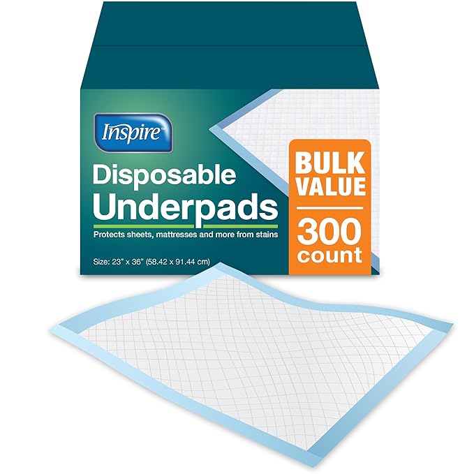 Disposable Underpad Inspire 23 X 36 Inch Three Layer Moderate Absorbency, Packaging Type- Case