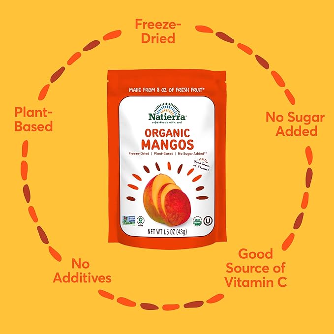 Natierra Freeze Dried - Mangos - Case Of 12 - 1.5 Oz.