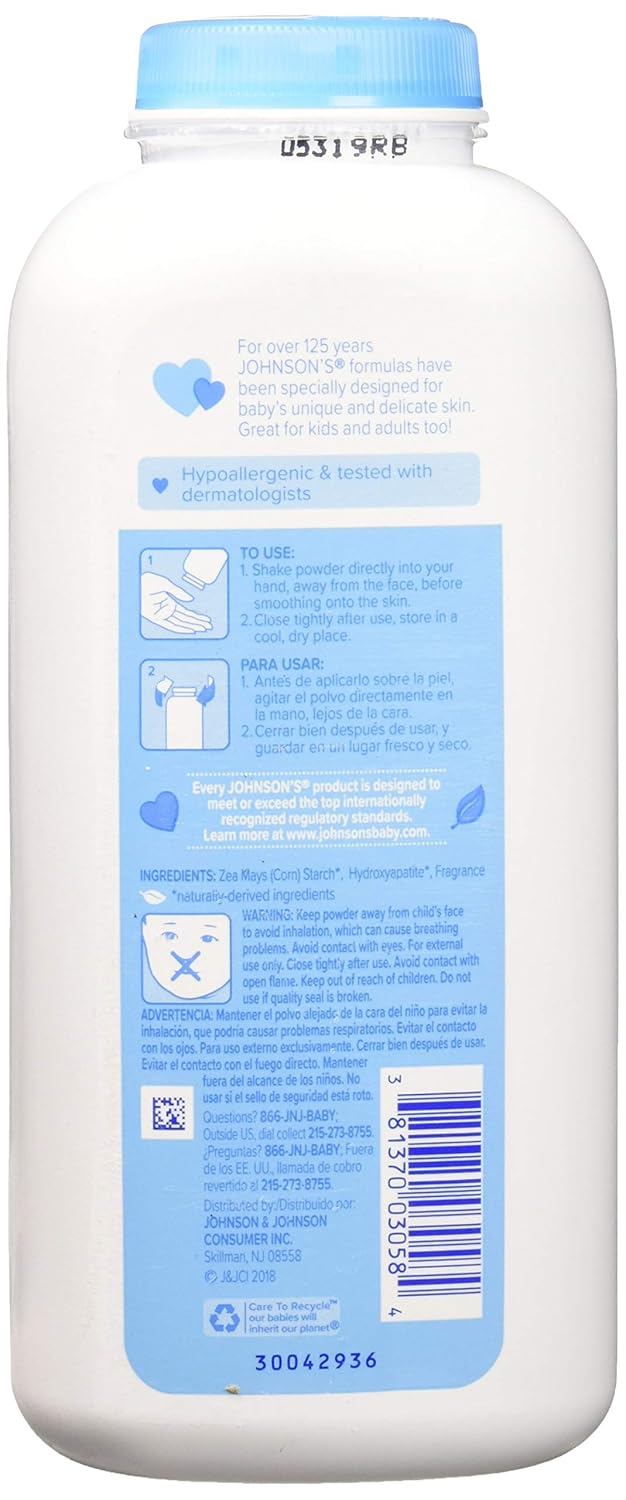 Baby Powder Johnson's 15 oz. Fresh Scent Bottle with Dispensing Cap Cornstarch / Aloe / Vitamin E