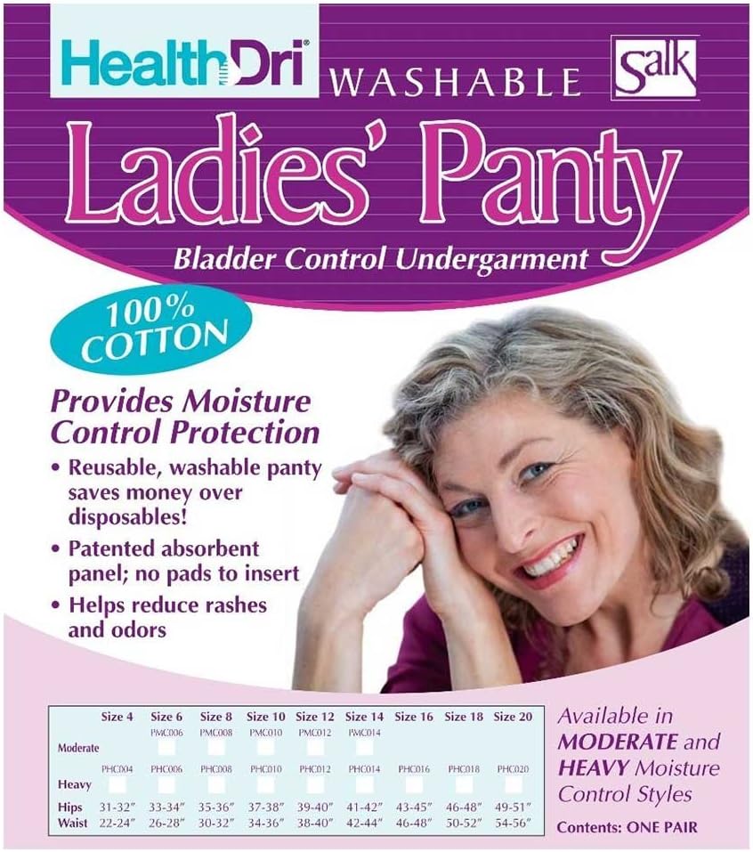 Bragas de algodón Healthdri para damas, talla 8, resistentes
