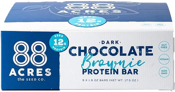 88 Acres - Protein Bar Dark Chocolate Brownie - Case Of 9-1.9 Oz