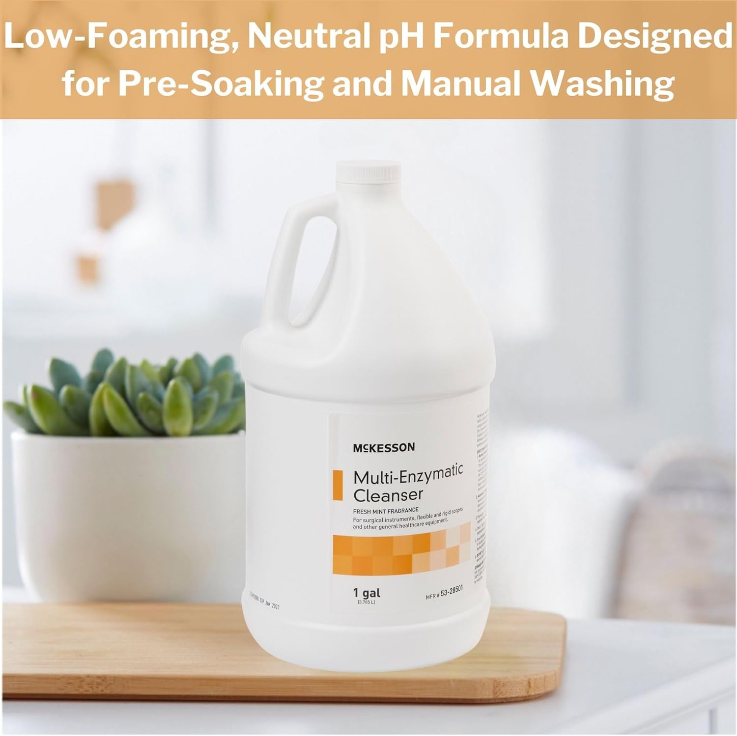 Multi-Enzymatic Instrument Detergent McKesson Liquid 1 gal. Jug Fresh Mint Scent, Packaging Type - Each