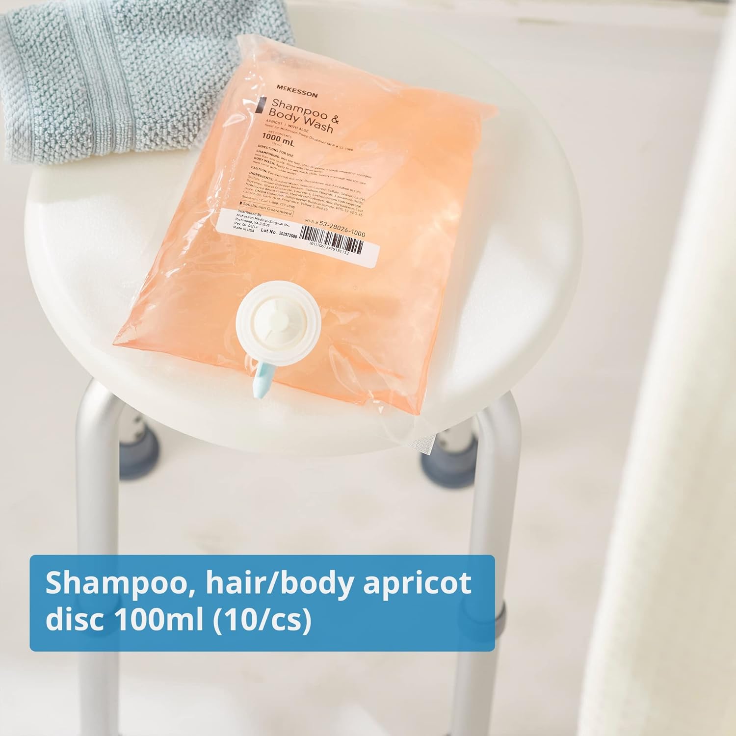 Shampoo and Body Wash McKesson 1,000 mL Dispenser Refill Bag Apricot Scent, Packaging Type- Case