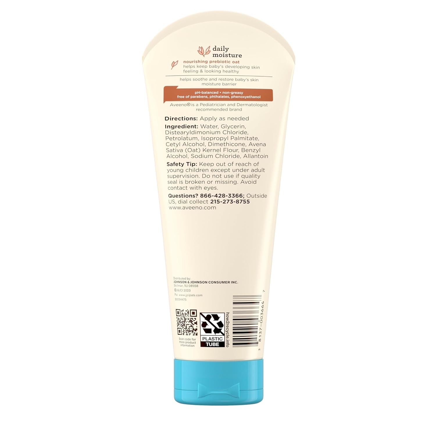 baby lotion aveeno baby 8 oz tube unscented lotion
