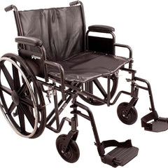 Probasics Heavy Duty K0007 Wheelchair with Detachable desk-length and Seat with Legrests ,8" Front 24" Back Wheels ,450-600 lbs Weight Capacity ,24" x 18" ,WC72418DE