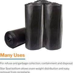 Trash Bag McKesson 56 gal. Black LLDPE 1.5 mil 43 X 47 Inch Star Seal Bottom Coreless Roll, Packaging Type- Case