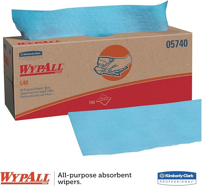 Task Wipe WypAll L40 White NonSterile 9-4/5 X 16-2/5 Inch Disposable