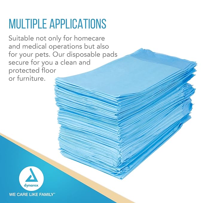 Disposable Underpad Dynarex 23 X 24 Inch Fluff Light Absorbency, Packaging Type- Case