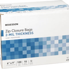 Reclosable Bag McKesson 6 X 9 Inch Polyethylene Clear Zipper Closure, Packaging Type- Case