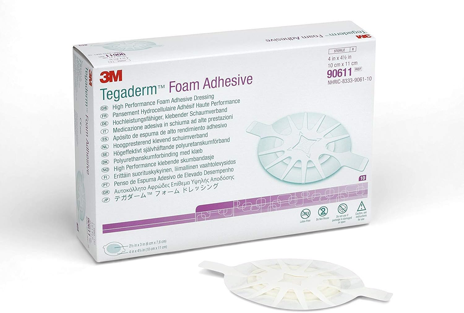 Foam Dressing 3M Tegaderm High Performance 4 X 4-1/2 Inch With Border Film Backing Acrylic Adhesive Oval Sterile, Packaging Type- Case