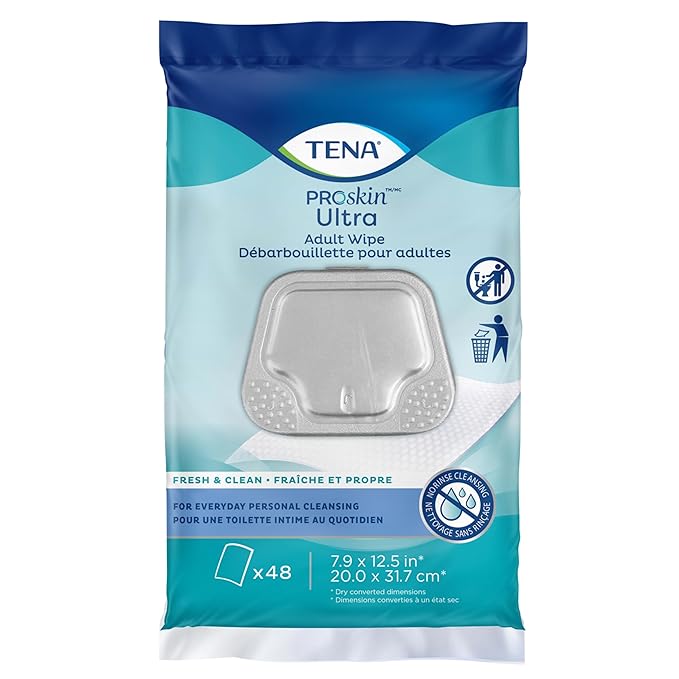 Personal Cleansing Wipe TENA ProSkin Ultra Soft Pack Unscented 48 Count, Packaging Type- Case