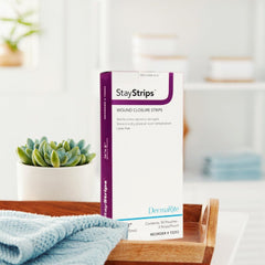 Skin Closure Strip StayStrips 1/4 X 3 Inch Nonwoven Material Flexible Strip White