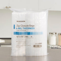 Reclosable Bag McKesson 12 X 12 Inch Polyethylene Clear Zipper Closure, Packaging Type- Case