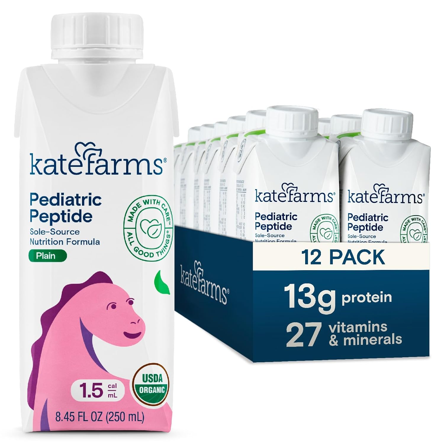 Pediatric Oral Supplement Kate Farms Pediatric Peptide 1.5 Plain Flavor 8.45 oz. Carton Liquid Organic Hydrolyzed Pea Protein,Packaging Type- Each