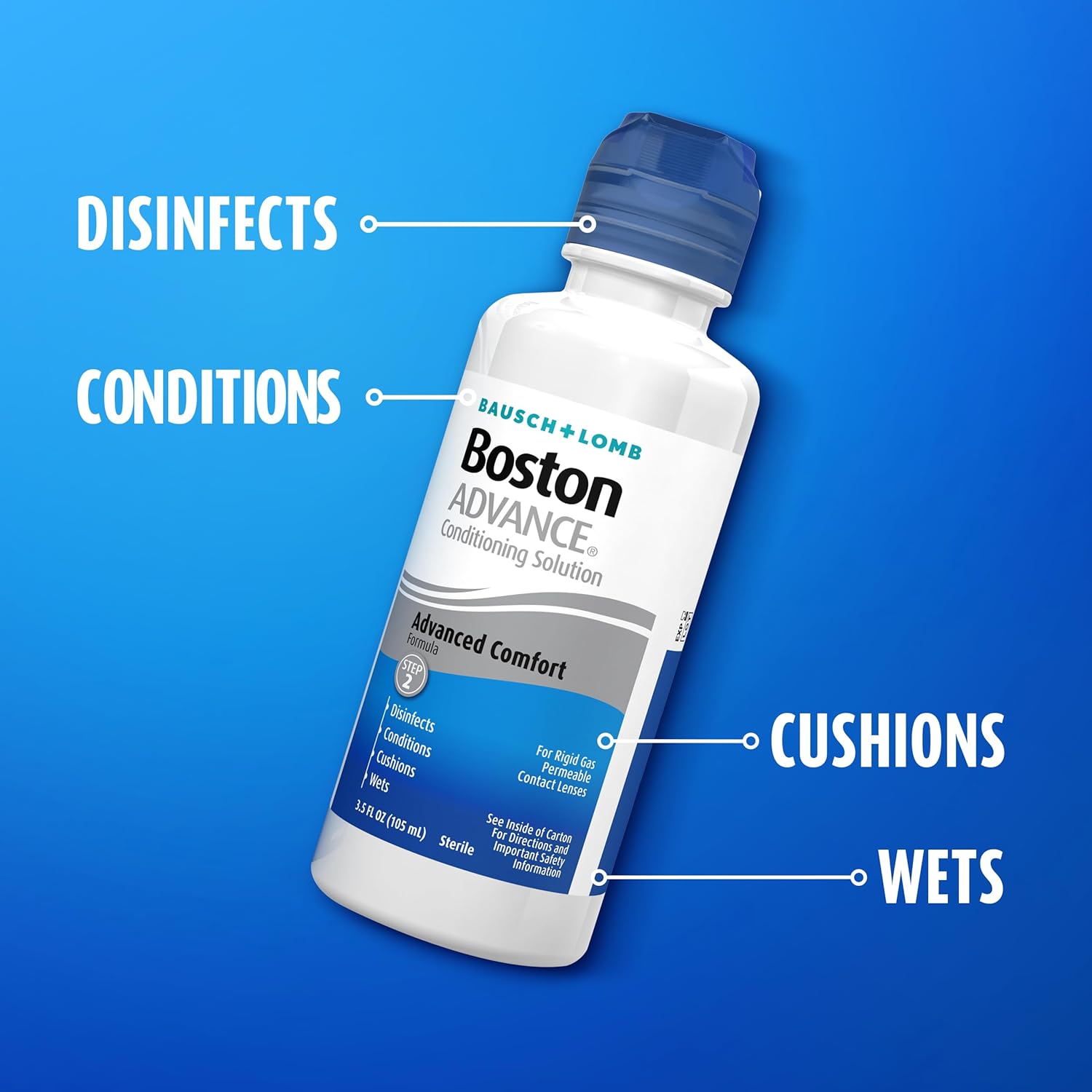 Solución para lentes de contacto Boston Advance Conditioning, 3.5 oz., envase individual.