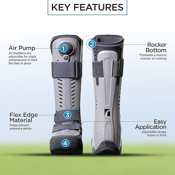 Air Walker Boot Rebound Air Walker Pneumatic Adult Small Tall, Packaging Type- Each