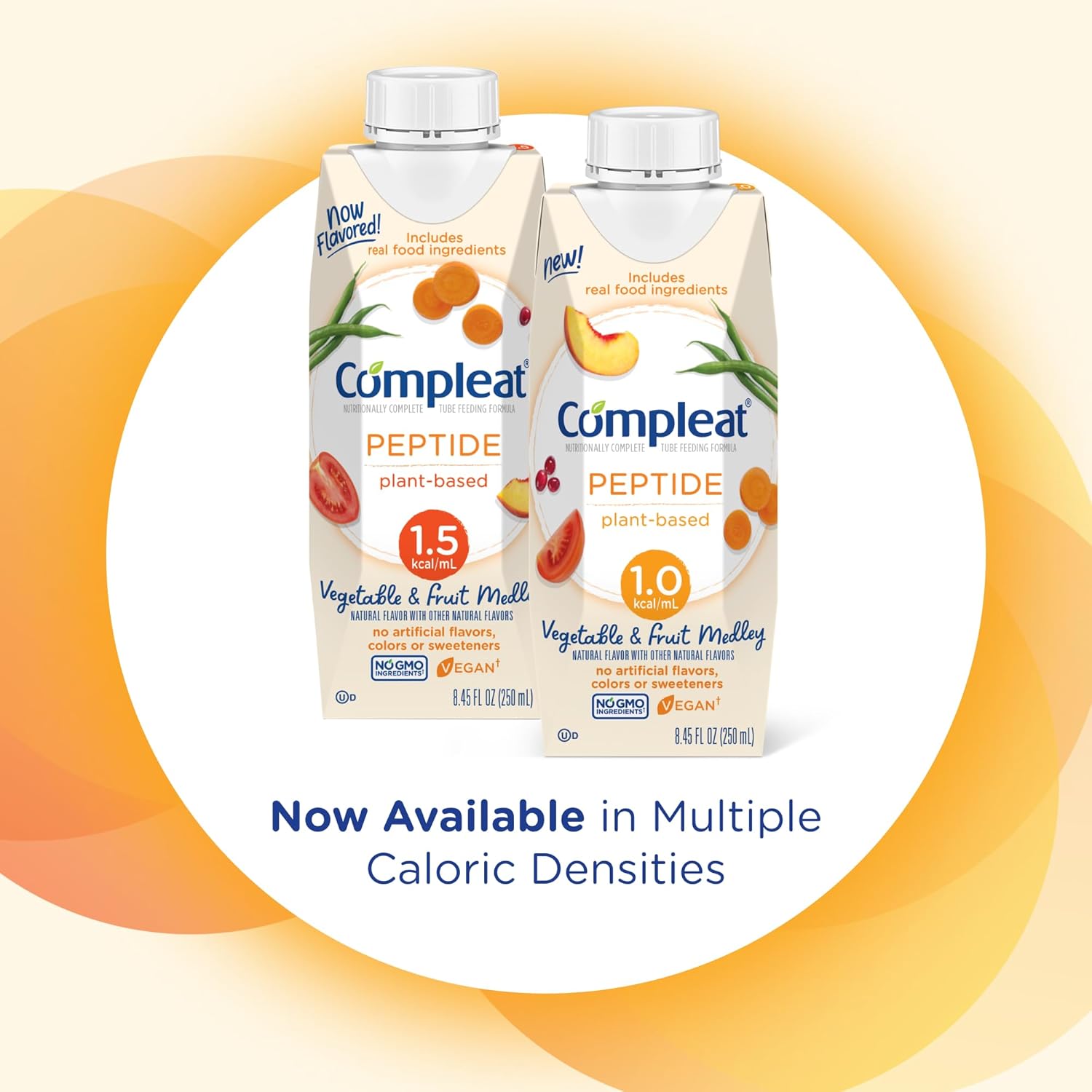 Tube Feeding Formula Compleat Peptide 1.0 Vegetable / Fruit Medley Flavor Liquid 250 mL Reclosable Carton,Packaging Type- Each