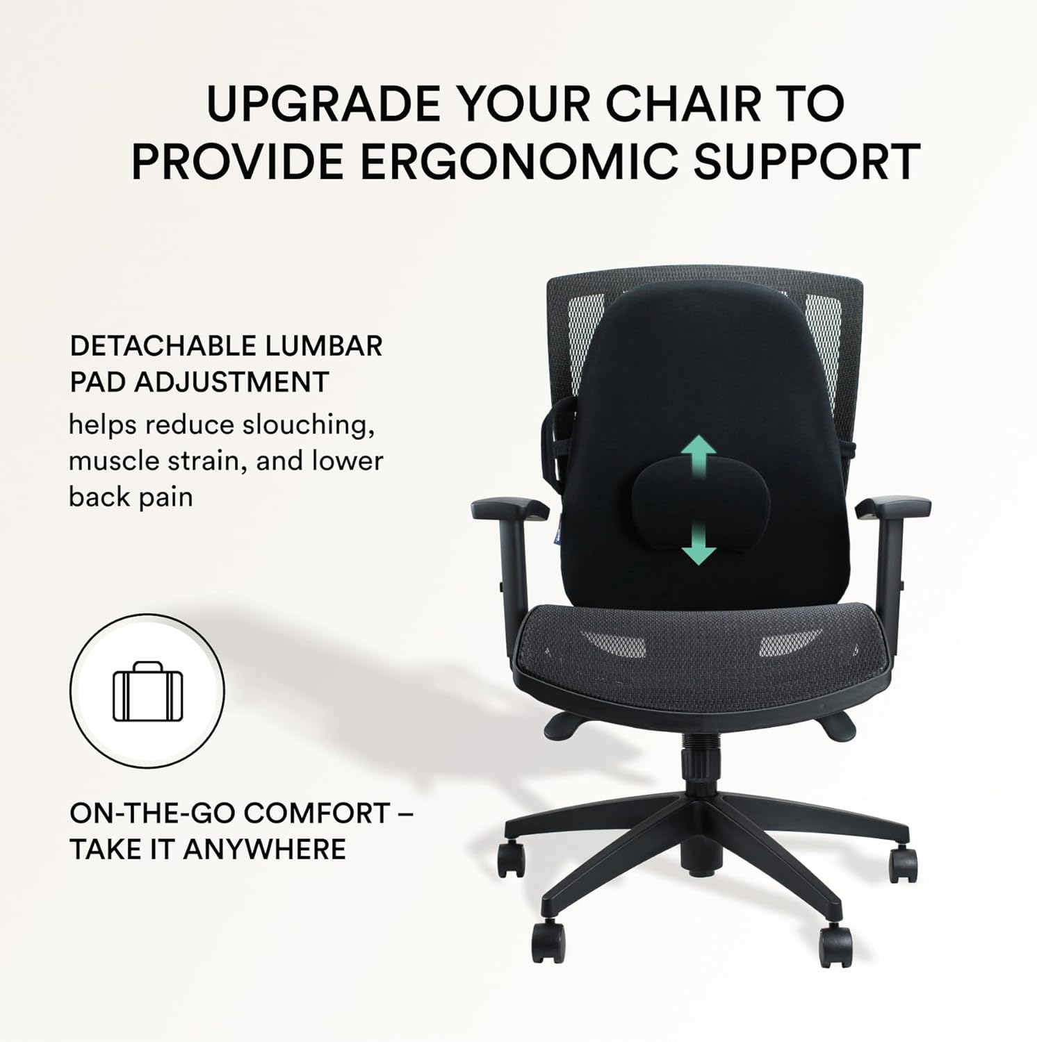 Lowback Backrest Support Obusforme Black (bagged)
