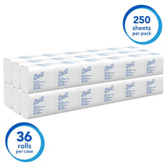 Toilet Tissue Scott Control HBT White 2-Ply Standard Size Folded 250 Sheets 4-1/2 X 8-1/10 Inch, Packaging Type- Case