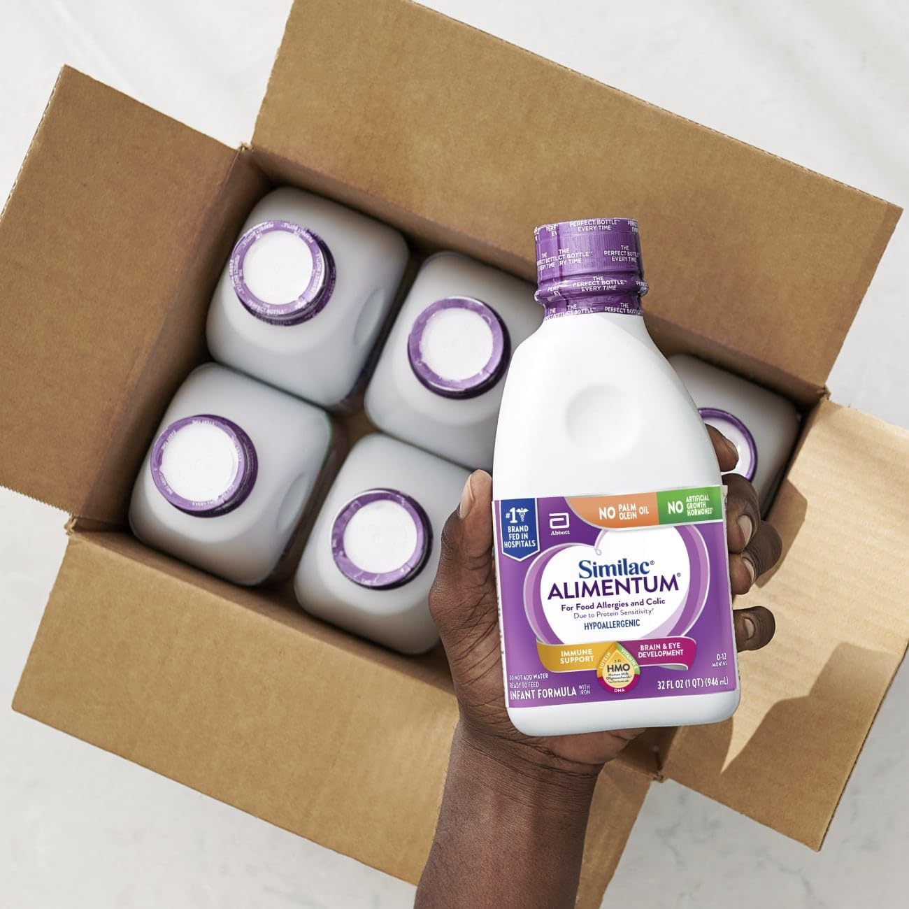 infant formula similac alimentum unflavored 32 oz bottle liquid food allergies packaging type case