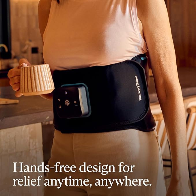 Heat Therapy Garment RecoveryTherm Hot Vibration Back & Core Back One Size Fits Most Fabric Reusable, Packaging Type- Each