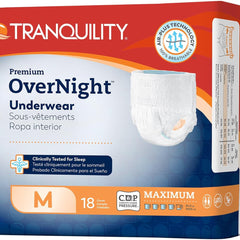 unisex adult absorbent underwear tranquility premium overnight pull on with tear away seams medium disposable heavy absorbency packaging type case