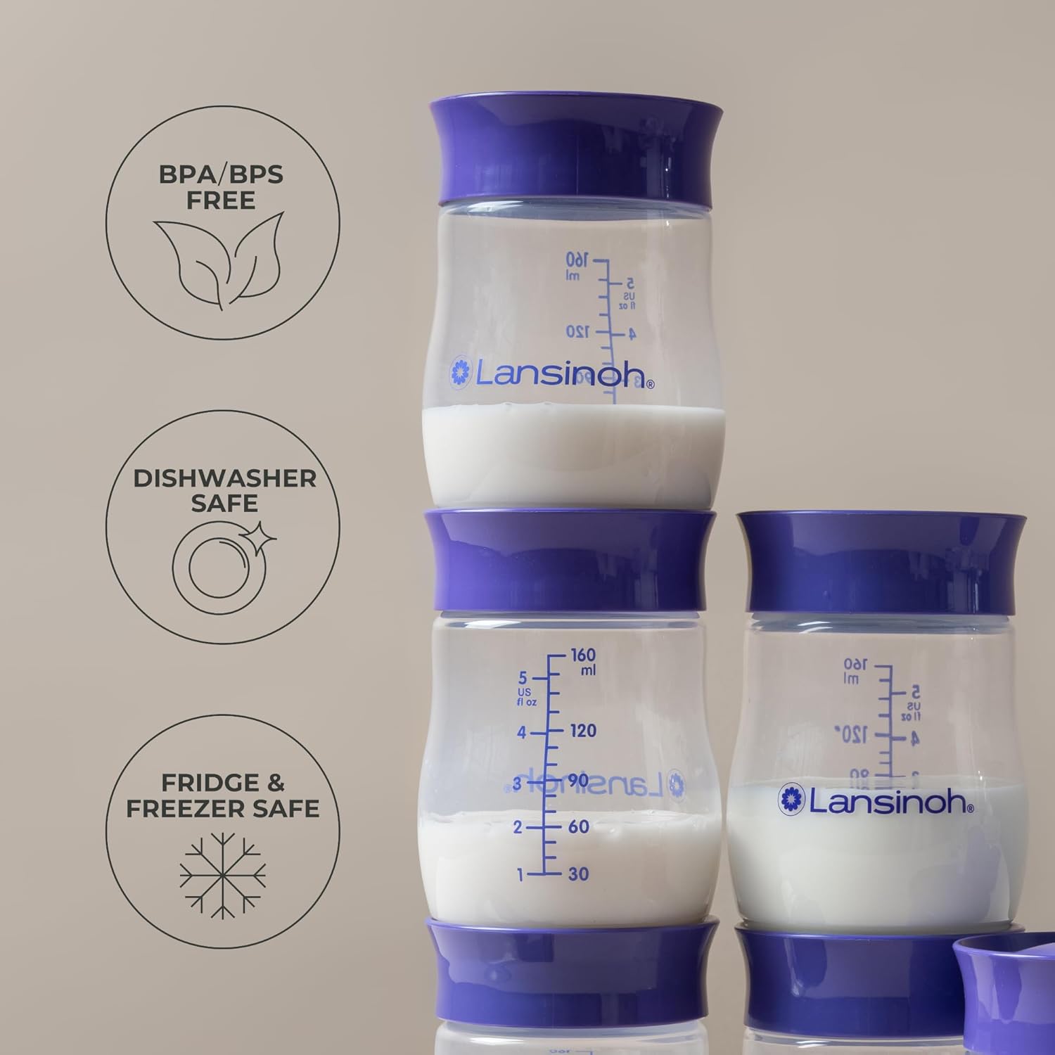 Breast Milk Collection Bottle Lansinoh 4 oz. Silicone,Packaging Type- Each