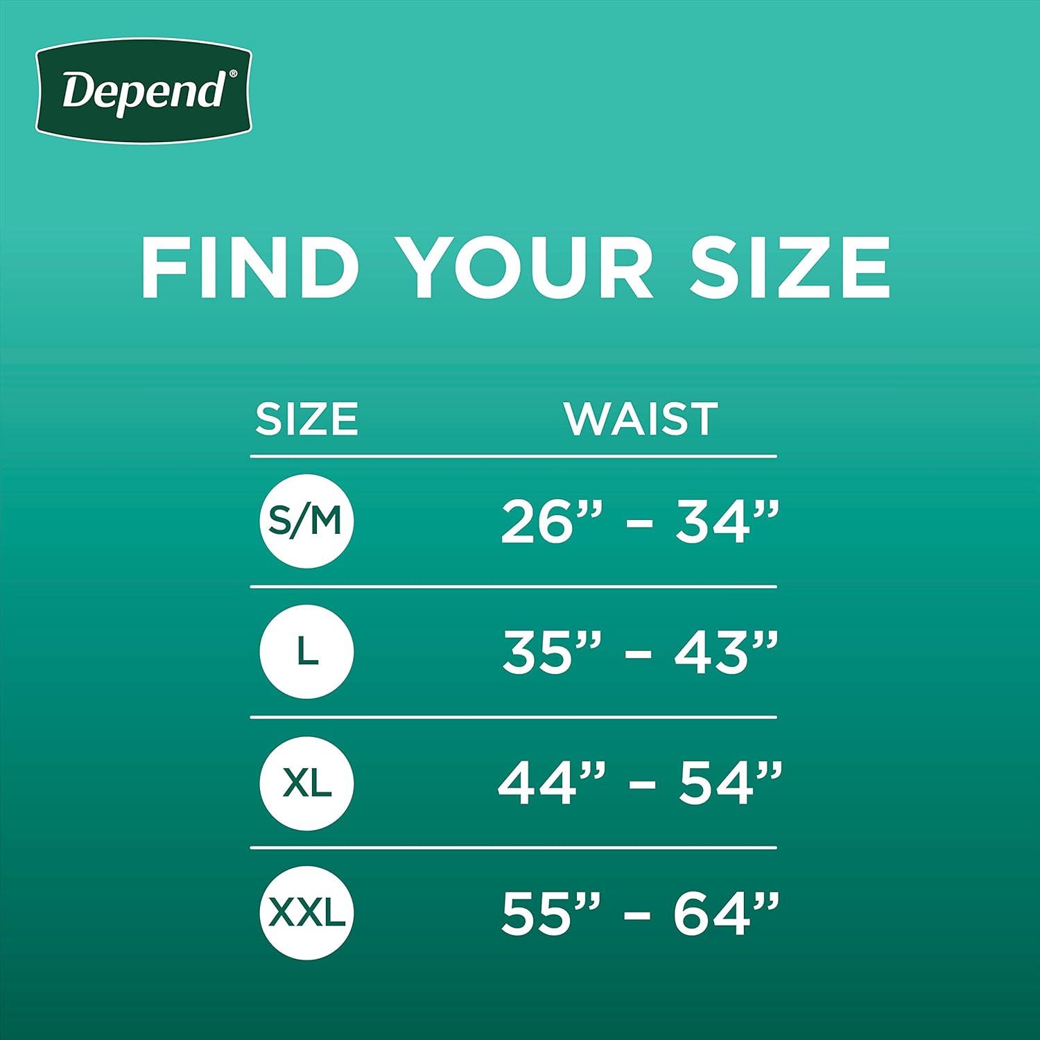 Diapers for Men Absorbent Underwear Depend Fresh Protection Waistband Style Small / Medium Disposable Heavy Absorbency, Packaging Type- Case