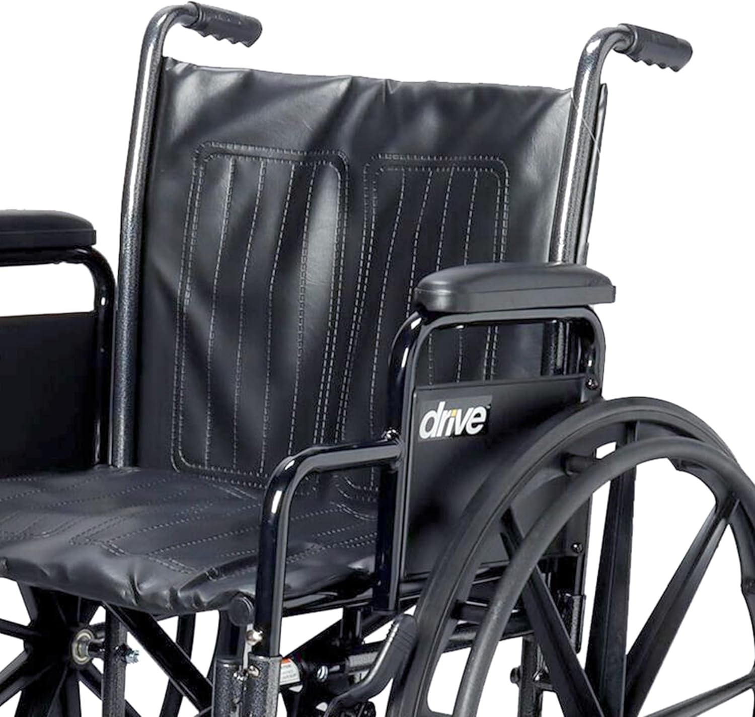 Drive Medical Econ Rem Wheelchair with Detachable Arm and Swing-away Footrests ,8" front Wheels ,Carry Pocket On Backrest 350 lbs Weight Capacity  ,10965J