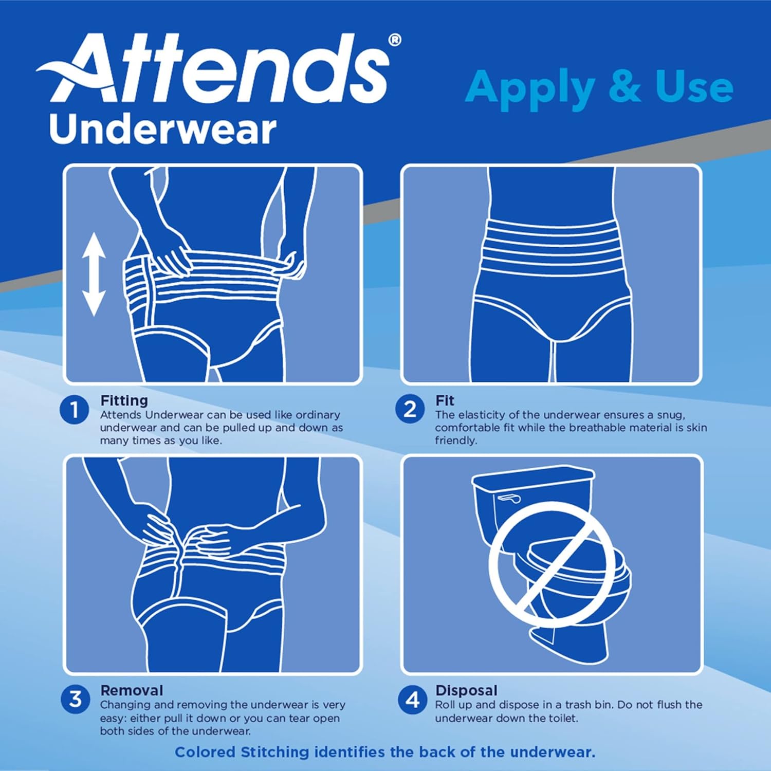 Unisex Adult Absorbent Underwear Attends Pull On with Tear Away Seams X-Large Disposable Heavy Absorbency, Packaging Type- Case