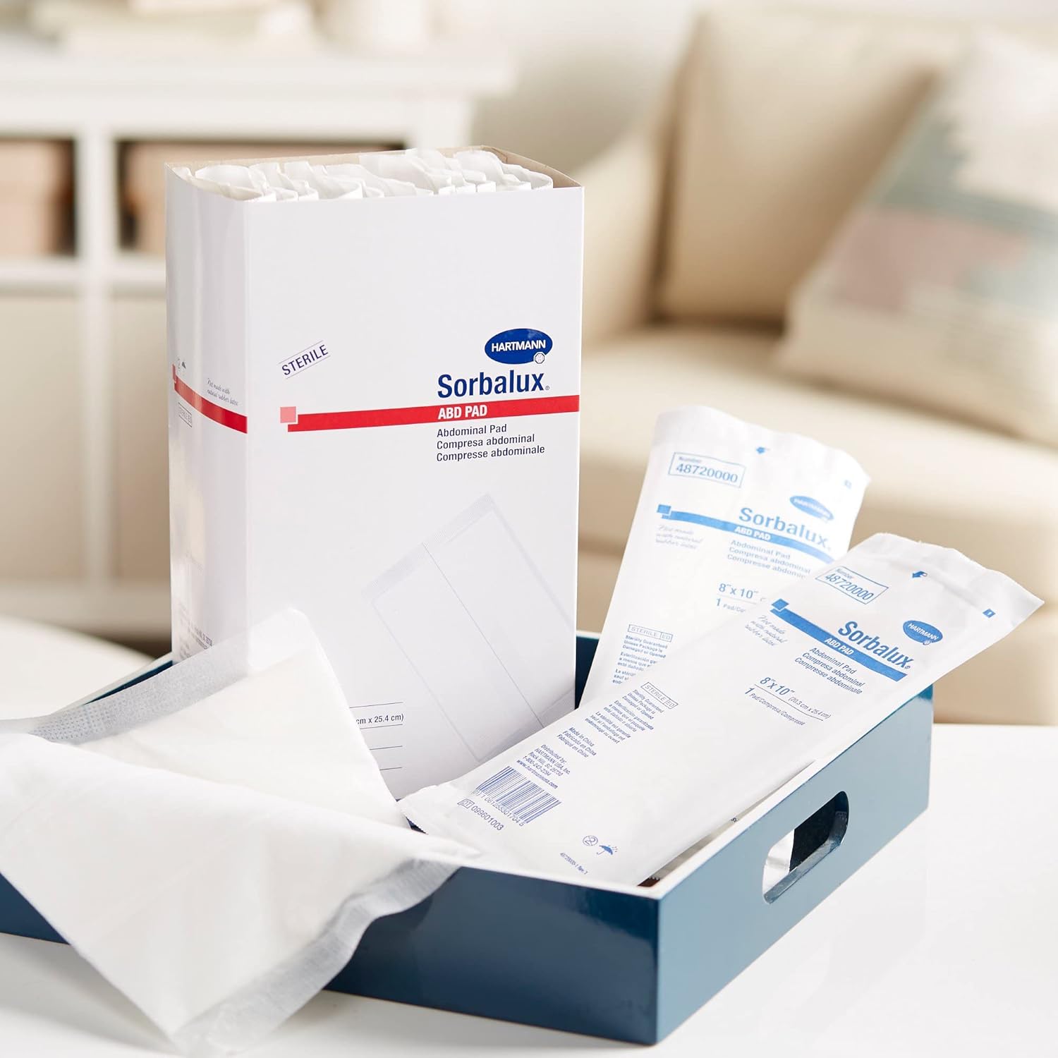 Abdominal Pad Sorbalux ABD 7-1/2 X 8 Inch 1-Ply Sterile 1 per Pouch,Packaging Type- Box