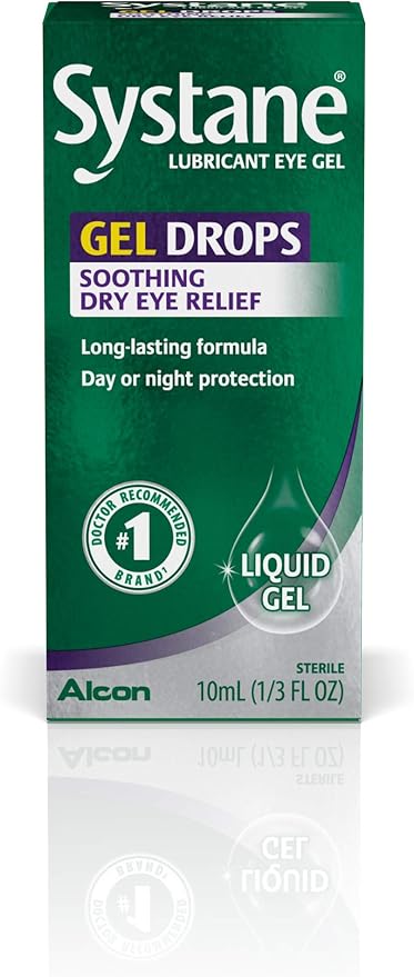 Systane lubricant eye gel packaging on a white background