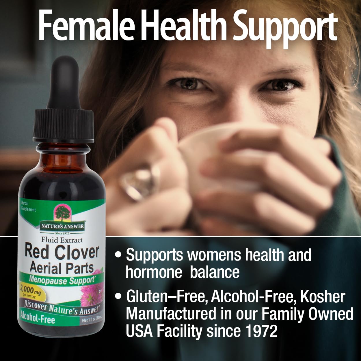 Nature's Answer - Red Clover Tops Extract - Alcohol-free - 1 Oz
