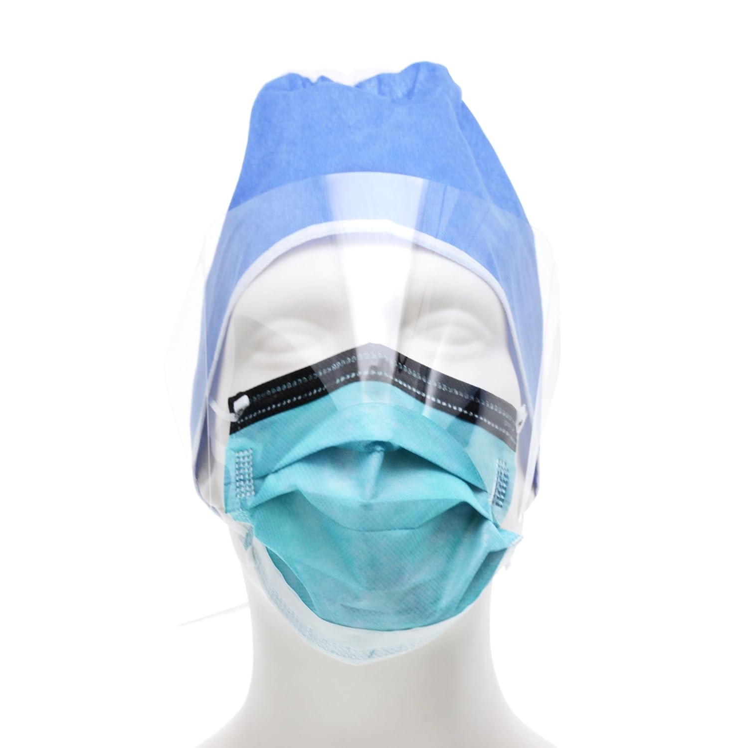 Procedure Mask with Eye Shield Cardinal Health Anti-fog Foam ASTM Level 3 Earloops One Size Fits Most, Packaging Type- Case