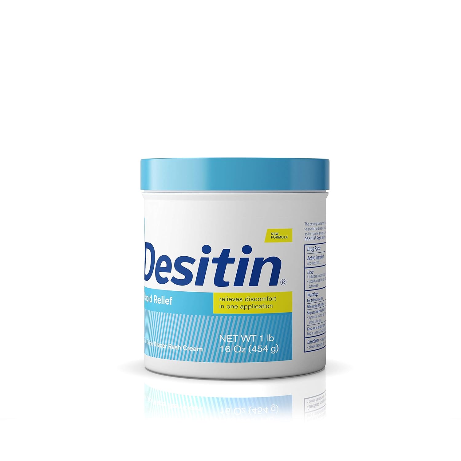Tratamiento para la dermatitis del pañal Desitin Rapid Relief, ungüento sin perfume, frasco de 473 ml (16 oz), tipo de envase: individual