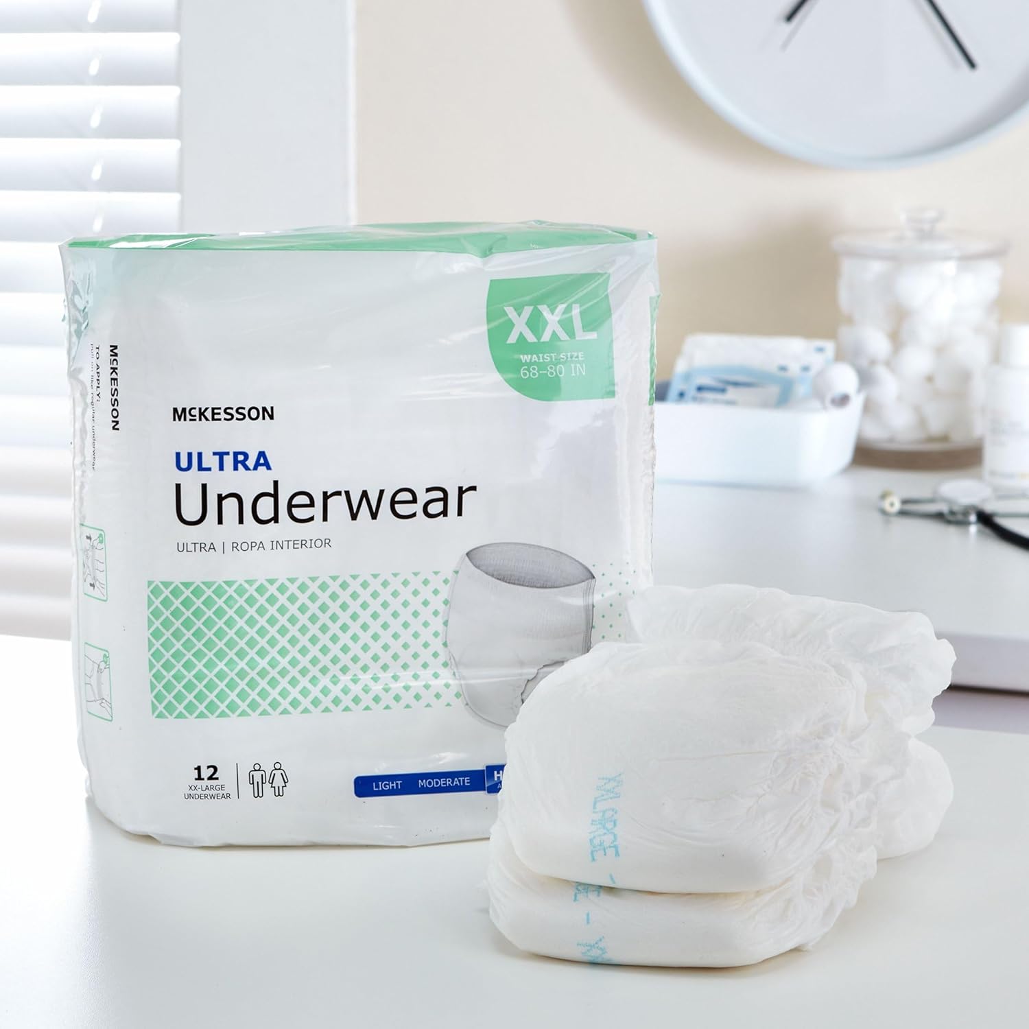 Unisex Adult Absorbent Underwear McKesson Pull On with Tear Away Seams 2X-Large Disposable Moderate Absorbency, Packaging Type- Case