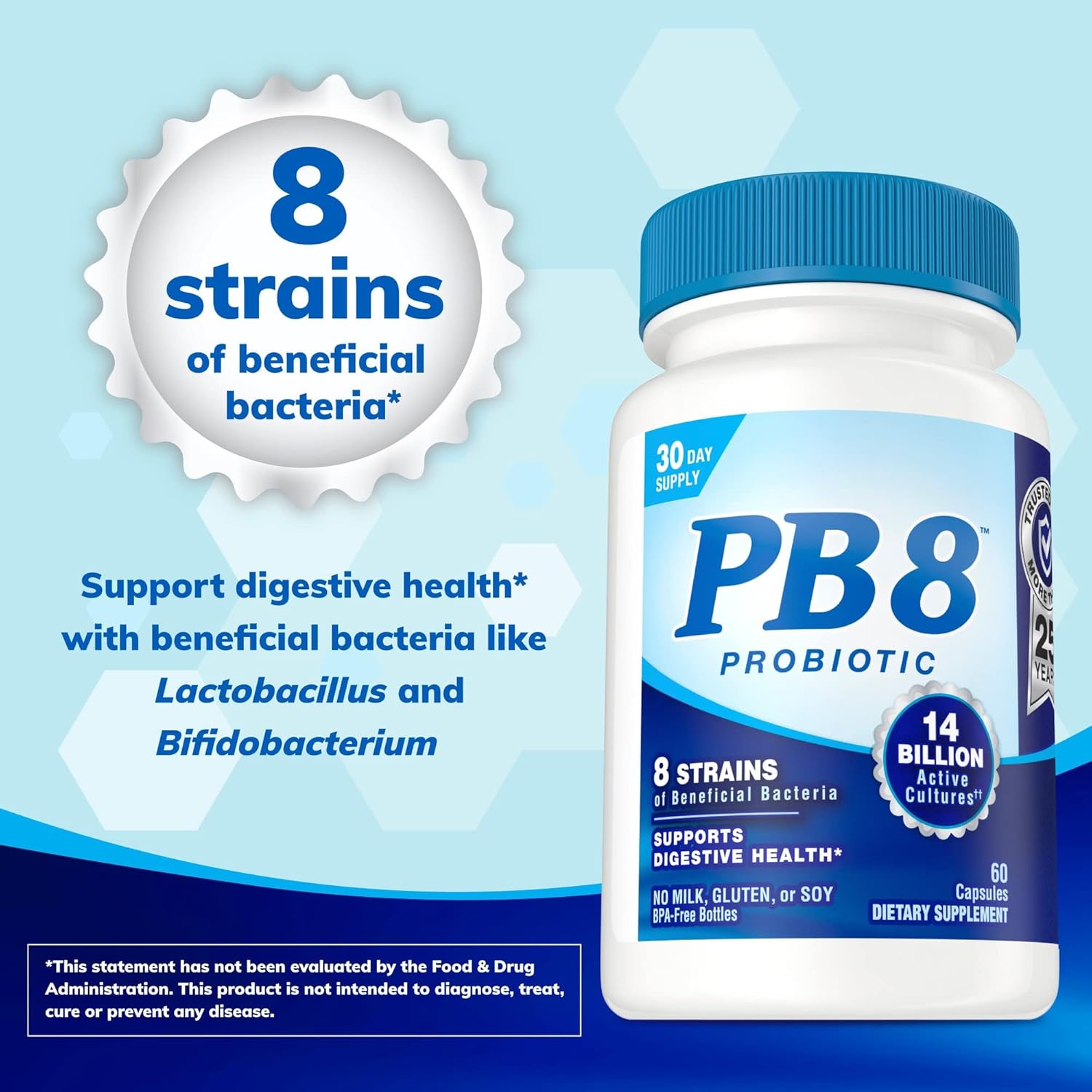 nutrition now pb 8 pro biotic acidophilus for life 500 mg 60 vegetarian capsules