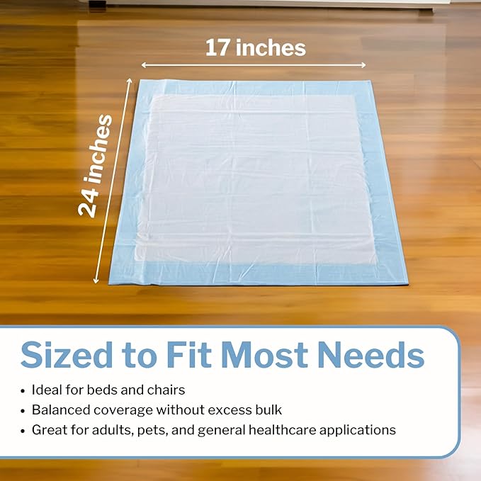 Disposable Underpad PremierPro 17 X 24 Inch Fluff Light Absorbency, Packaging Type- Case