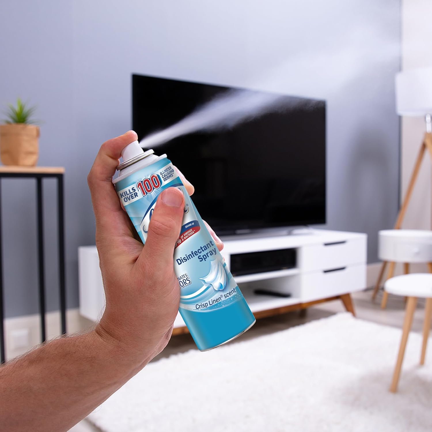 Lysol Surface Disinfectant Alcohol Based Aerosol Spray Liquid 19 oz. Can Crisp Linen Scent NonSterile, Packaging Type- Case