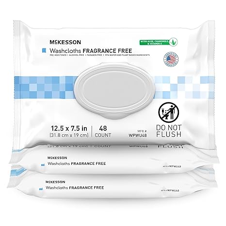 Personal Cleansing Wipe McKesson Soft Pack Unscented 48 Count