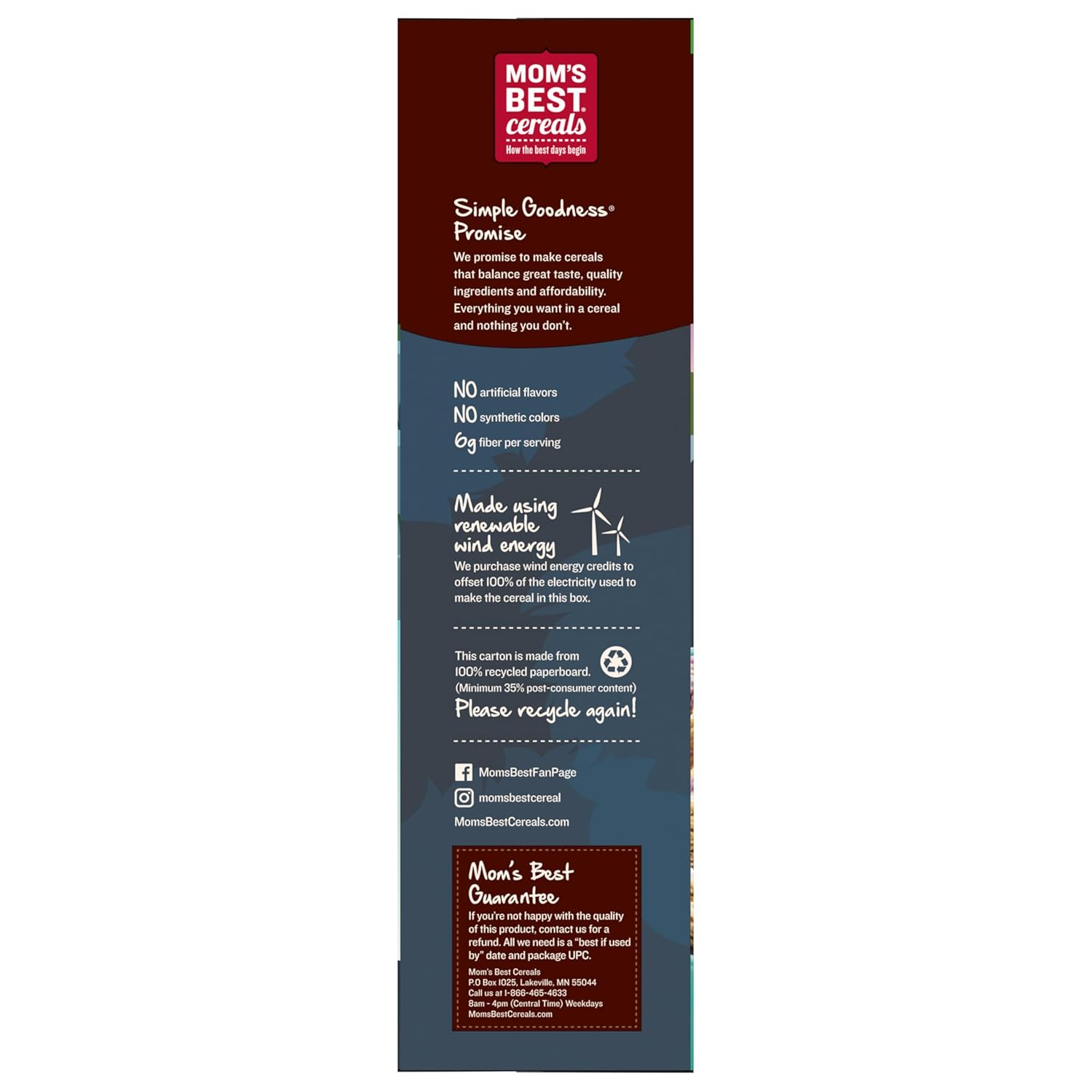 Mom's Best Cereal® Lightly Sweetened Whole Wheat Cereal Blueberry Wheatfuls - Case Of 12 - 22 Oz