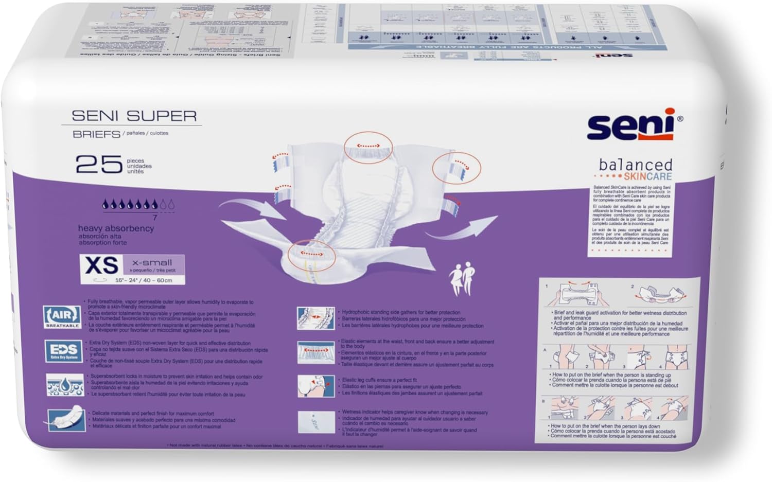 Unisex Adult Incontinence Brief Seni Super X-Small Disposable Heavy Absorbency, Packaging Type- Case