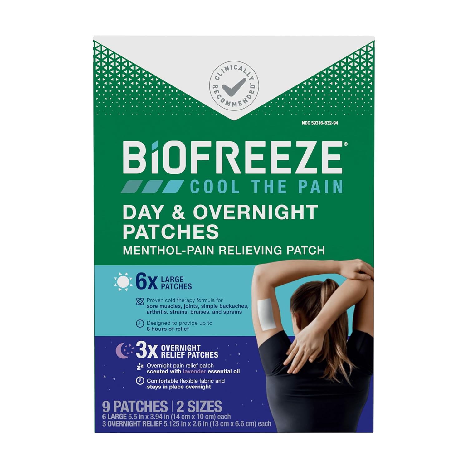 Topical Pain Relief Biofreeze 5% Strength Menthol Patch,Packaging Type- Box