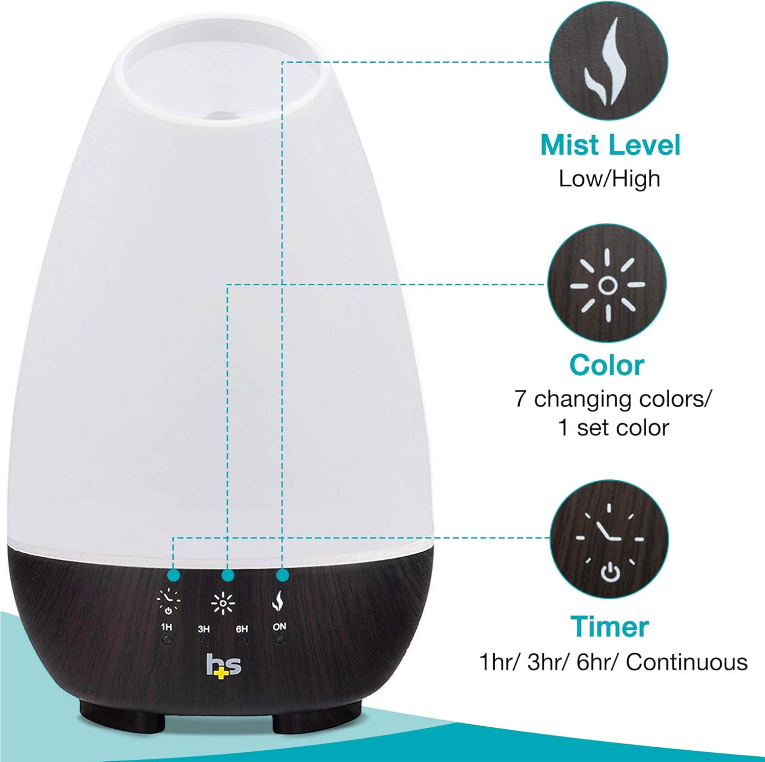 Essential-Oil-Humidifier-Diffuser-HealthSmart-500-mL-Water-Reservoir